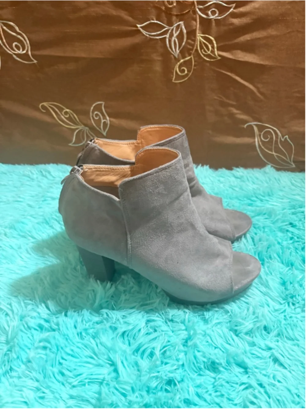 Steven Ella Grey Suede Ankle Boots